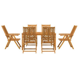Berkfield Garden Dining Set 7 Pcs Brown 150 X 90 X 74 Cm - thumbnail 7