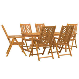 Berkfield Garden Dining Set 7 Pcs Brown 150 X 90 X 74 Cm - thumbnail 2