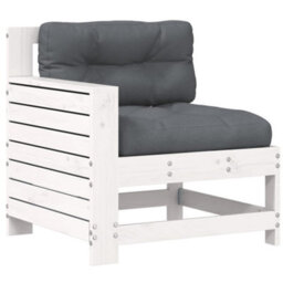 Berkfield Rustic Garden Armrest Sofa With Cushion White Solid Wood Pine