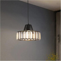 Nordic Crystal Pendant Lamp Black Glass Pendant Light Luxury E26 - thumbnail 2
