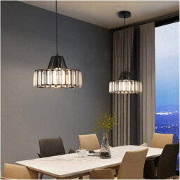Nordic Crystal Pendant Lamp Black Glass Pendant Light Luxury E26 - thumbnail 7