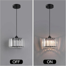 Nordic Crystal Pendant Lamp Black Glass Pendant Light Luxury E26 - thumbnail 6