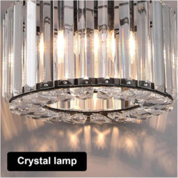 Nordic Crystal Pendant Lamp Black Glass Pendant Light Luxury E26 - thumbnail 5
