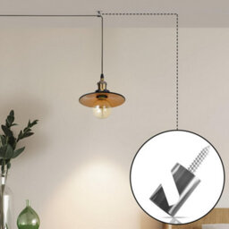 2 Pack Metal V-Hook Cable Clips For Pendant Lights & Fabric Electrical Cables Ceiling & Wall Mounted Lighting Fixture - thumbnail 2