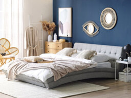 Beliani Bed Fabric Lille 160 X 200 Cm (Eu King Size) Grey - thumbnail 2