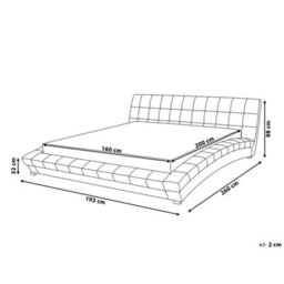 Beliani Bed Fabric Lille 160 X 200 Cm (Eu King Size) Grey - thumbnail 3