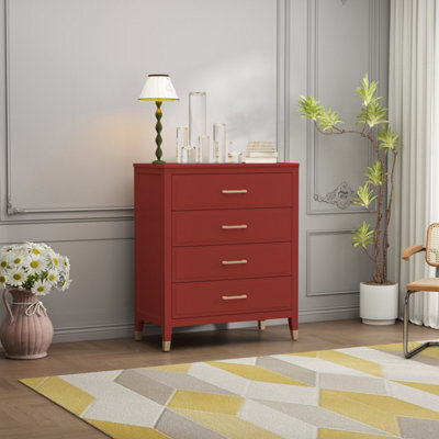 Palazzi 4 Drawer Chest Of Drawers Red - image 1