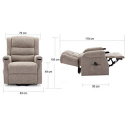 More4Homes Ashfield Electric Fabric Dual Motor Riser Rise Recliner Lift Mobility Tilt Chair Mocha - thumbnail 9