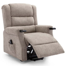 More4Homes Ashfield Electric Fabric Dual Motor Riser Rise Recliner Lift Mobility Tilt Chair Mocha - thumbnail 3