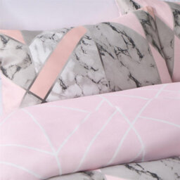 Ohs Marble Duvet Cover Pillowcase Bedding Reversible Quilt Set, Blush - Double - thumbnail 3