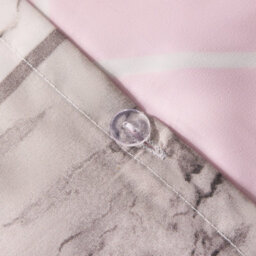Ohs Marble Duvet Cover Pillowcase Bedding Reversible Quilt Set, Blush - Double - thumbnail 7