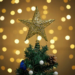Living And Home Gold Pre Lit Christmas Tree Topper Star Christmas Decoration Xmas Ornament - thumbnail 2