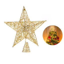Living And Home Gold Pre Lit Christmas Tree Topper Star Christmas Decoration Xmas Ornament