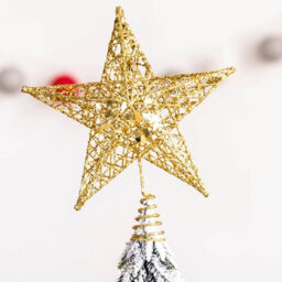 Living And Home Gold Pre Lit Christmas Tree Topper Star Christmas Decoration Xmas Ornament - thumbnail 3