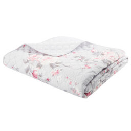 Catherine Lansfield Bedroom Canterbury Floral Quilted 240X260Cm Bedspread Grey - thumbnail 2