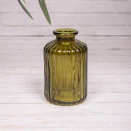 Annibells Set Of 3 Olive Green Vintage Glass Bottle Vases (24917) - thumbnail 3