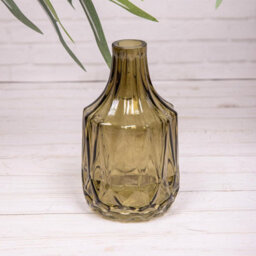 Annibells Set Of 3 Olive Green Vintage Glass Bottle Vases (24917) - thumbnail 4
