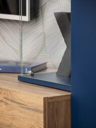 "Arte Marino Entertainment Unit For Tvs Up To 58"" - Elegant Navy & Oak Flagstaff Design - W2100mm X H1620mm X D400mm" - thumbnail 4