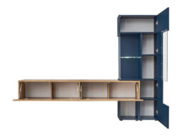 "Arte Marino Entertainment Unit For Tvs Up To 58"" - Elegant Navy & Oak Flagstaff Design - W2100mm X H1620mm X D400mm" - thumbnail 3