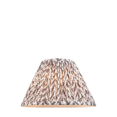 Loops Elegant 30Cm Handcrafted Tapered Cylinder Lamp Shade In Pearl Grey With Pleated Design - image 1