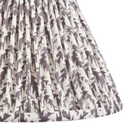 Loops Elegant 30Cm Handcrafted Tapered Cylinder Lamp Shade In Pearl Grey With Pleated Design - thumbnail 3