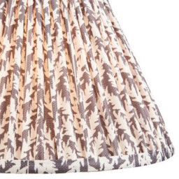 Loops Elegant 30Cm Handcrafted Tapered Cylinder Lamp Shade In Pearl Grey With Pleated Design - thumbnail 2