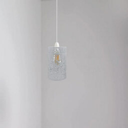 2 Pack White Metal Bulb Guard Drum Shaped Lamp Shades For Ceiling Pendant Lights Indoor Easy Fit Wire Cages (White-2 Pack) - thumbnail 3