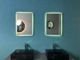 Lumora 700X500mm Rectangular Brushed Gold Led Mirror - Bluetooth, Portrait Or Landscape, Tri-Light - thumbnail 2