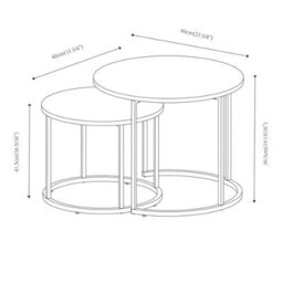 Urbn-Living Urbnliving Industrial Round Nesting Side Tables Modern Coffee & End Tables With Steel Frame For Living Room Set Of 2 - thumbnail 6