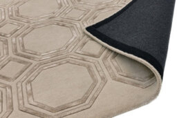 Beige Wool Handmade Luxurious Modern Geometric Rug Easy To Clean Living Room And Bedroom-120Cm X 170Cm - thumbnail 5