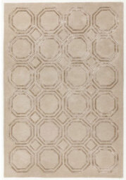 Beige Wool Handmade Luxurious Modern Geometric Rug Easy To Clean Living Room And Bedroom-120Cm X 170Cm - thumbnail 6