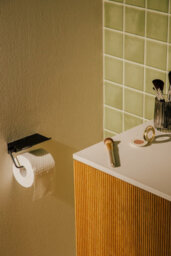 Cosmic Toilet Roll Holder With Lid, Screw-In Or Self-Adhesive, Chrome Silver, Anti- Corrosion, Next Collection - thumbnail 4