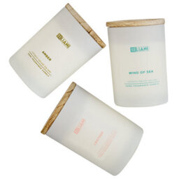 Beliani Set Of 3 Scented Candles Simplicity Soy Wax Oriental Notes Fresh Notes - thumbnail 4