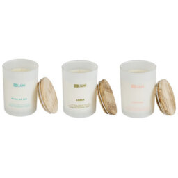 Beliani Set Of 3 Scented Candles Simplicity Soy Wax Oriental Notes Fresh Notes - thumbnail 1