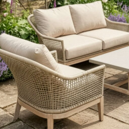 Dibor 4-Piece Outdoor Garden Sofa Set Woven Patio Furniture With Cushioned Sofa, 2 Armchairs And Coffee Table - thumbnail 3