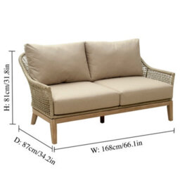 Dibor 4-Piece Outdoor Garden Sofa Set Woven Patio Furniture With Cushioned Sofa, 2 Armchairs And Coffee Table - thumbnail 6