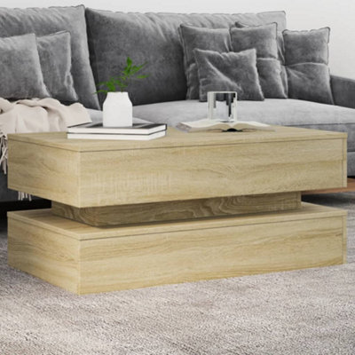 Berkfield Coffee Table With Led Lights Sonoma Oak 90X50X40 Cm - image 1