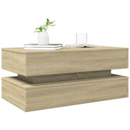 Berkfield Coffee Table With Led Lights Sonoma Oak 90X50X40 Cm - thumbnail 6