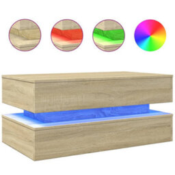 Berkfield Coffee Table With Led Lights Sonoma Oak 90X50X40 Cm - thumbnail 2