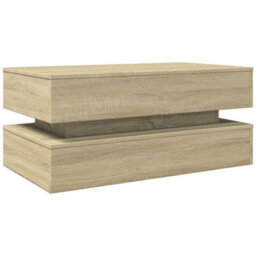 Berkfield Coffee Table With Led Lights Sonoma Oak 90X50X40 Cm - thumbnail 3