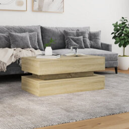 Berkfield Coffee Table With Led Lights Sonoma Oak 90X50X40 Cm - thumbnail 4