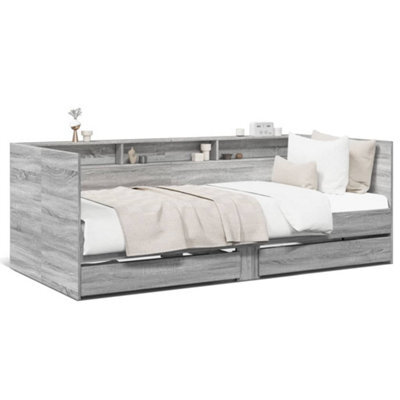 Berkfield Versatile Daybed With Drawers Without Mattress Grey Sonoma 100X200 Cm