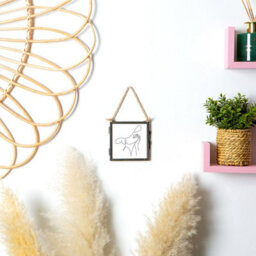 "Nicola Spring 2X Hanging Metal Photo Frames - 4"" X 4"" - Black - Picture Frame Wall Mounted Frame With Rope" - thumbnail 5