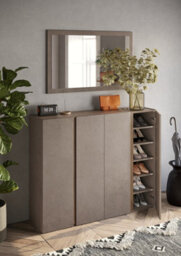 FurniComp LTD Furnicomp Chelsea 4 Door Bronze And Mercure Oak Large 50 Pair Shoe Cabinet - thumbnail 3