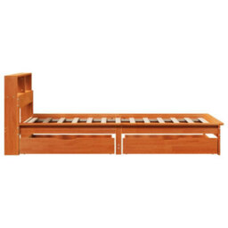 Berkfield Bookcase Bed Without Mattress Wax Brown 100X200 Cm Solid Wood Pine - thumbnail 5