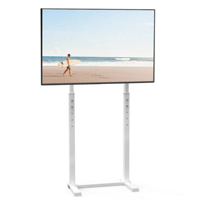 Floor Tv Stand Tall With Bracket Mount 32-65 Inch Lcd Led Free Standing White - image 1