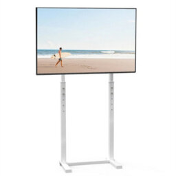 Floor Tv Stand Tall With Bracket Mount 32-65 Inch Lcd Led Free Standing White - thumbnail 1