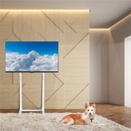 Floor Tv Stand Tall With Bracket Mount 32-65 Inch Lcd Led Free Standing White - thumbnail 6