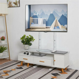Floor Tv Stand Tall With Bracket Mount 32-65 Inch Lcd Led Free Standing White - thumbnail 5