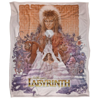 Labyrinth Maze Montage Silky Poster Supersoft Blanket White/brown (One Size) - image 1